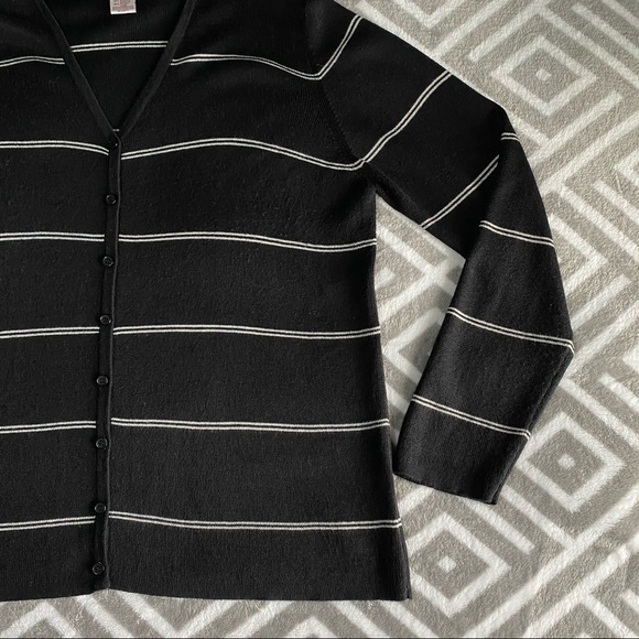 Worthington Vintage Striped Button Up Sweater - Picture 9 of 16